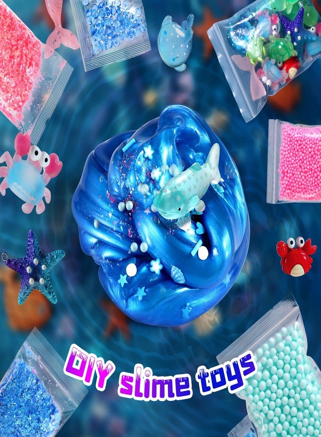 fsutvitg Large Ocean Slime Kit for Boy and Girls,Non Sticky,Super Soft Sludge Toy,Birthday Gifts for Kids 4-12,Soft Shiny Metal Clay Toy Girls & Boys - Image 3